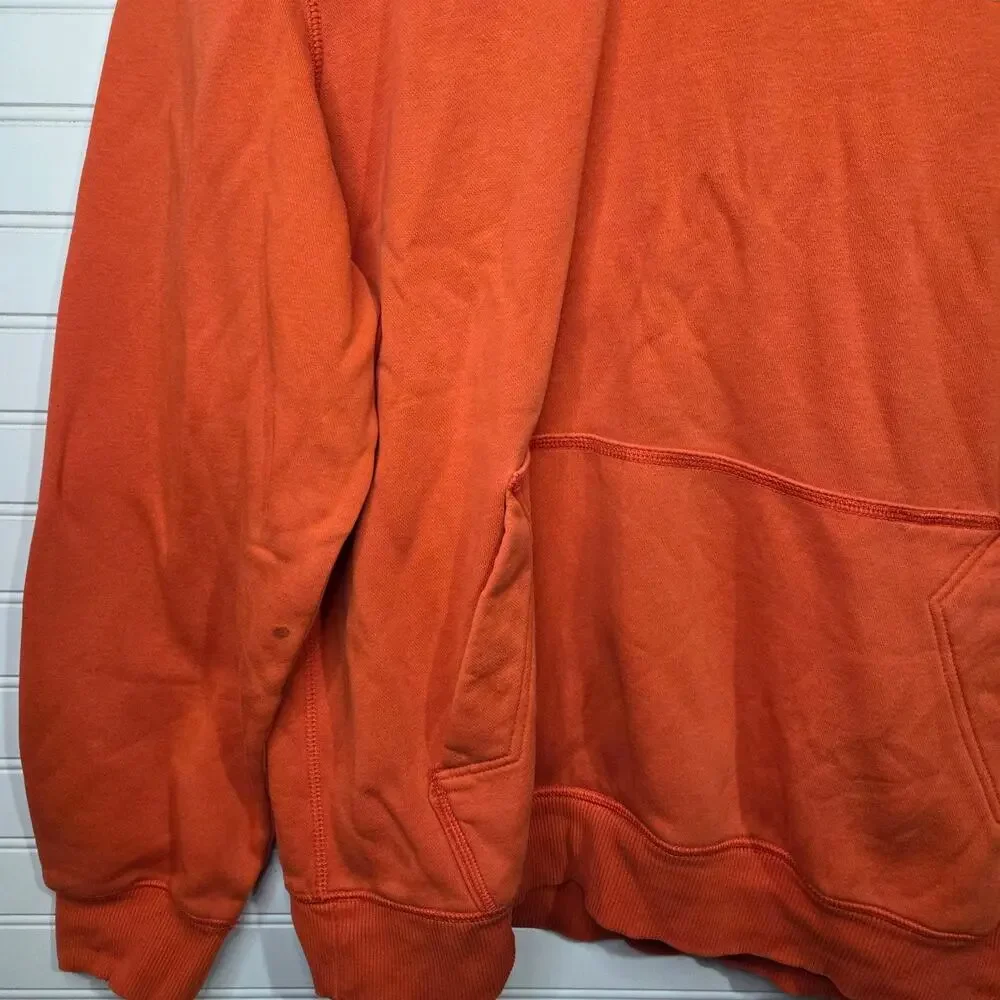 Nike Men’s Large Orange Pullover Hoodie Embroidered Swoosh Sweatshirt